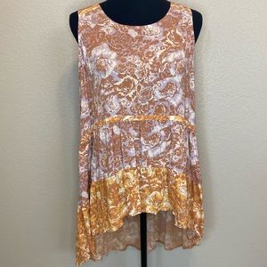 Maurices- Orange Floral Babydoll Tank Top